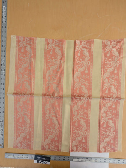 117 EV50 25" x 26" Square Scalamandre Tassinari &amp; Chatel Les Rubans Rose Stripe Peach Beige