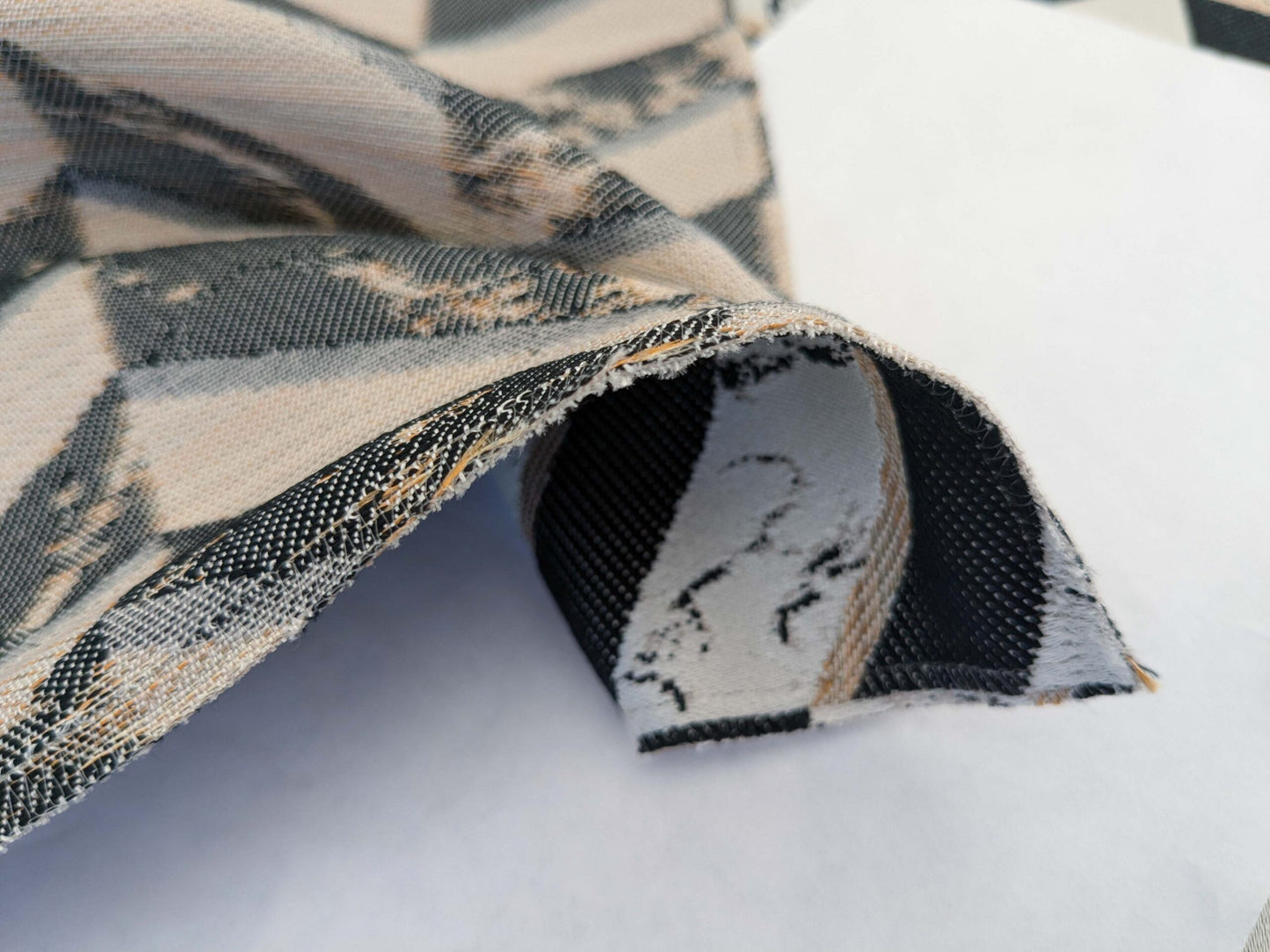 120 EV50 25" x 26" Square  Scalamandre Lelievre Paris Villa M1 Reglisse Black White Chevron Geometric MSRP USD566/y