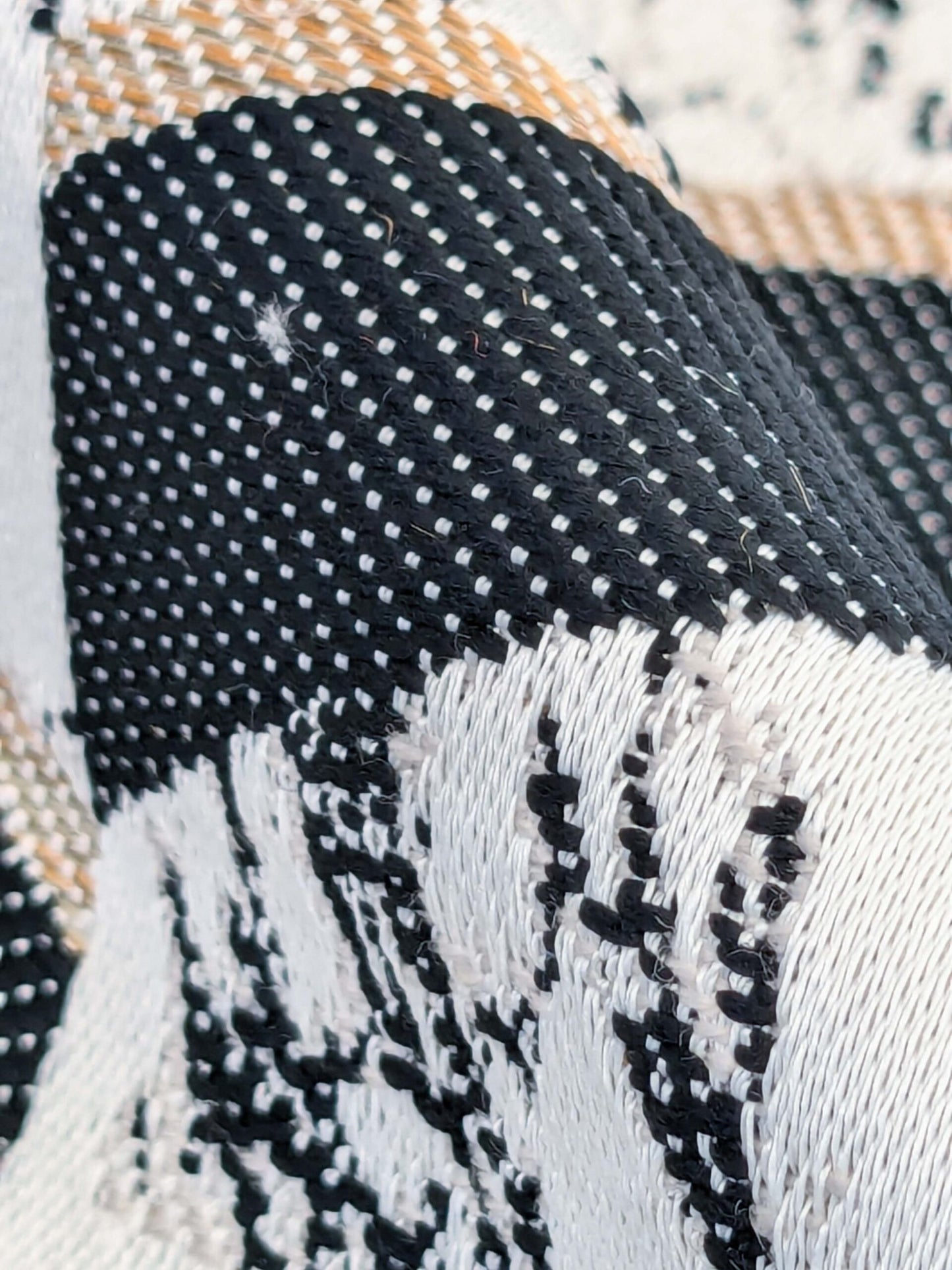 120 EV50 25" x 26" Square  Scalamandre Lelievre Paris Villa M1 Reglisse Black White Chevron Geometric MSRP USD566/y