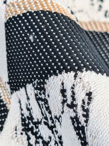 120 EV50 25" x 26" Square  Scalamandre Lelievre Paris Villa M1 Reglisse Black White Chevron Geometric MSRP USD566/y