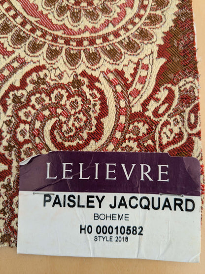121 EV50 25" x 27" Square Scalamandre Lelievre Paris Paisley Jacquard Boheme Red Viscose MSRP USD484/y