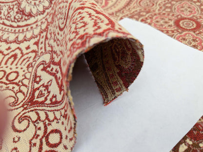 121 EV50 25" x 27" Square Scalamandre Lelievre Paris Paisley Jacquard Boheme Red Viscose MSRP USD484/y