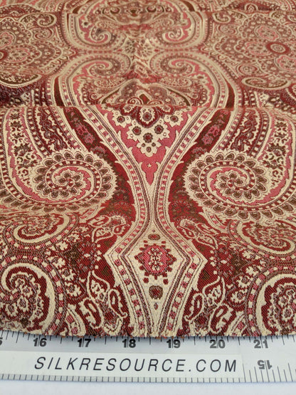 121 EV50 25" x 27" Square Scalamandre Lelievre Paris Paisley Jacquard Boheme Red Viscose MSRP USD484/y