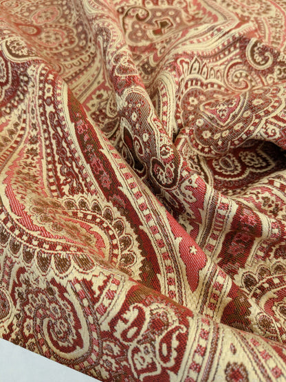 121 EV50 25" x 27" Square Scalamandre Lelievre Paris Paisley Jacquard Boheme Red Viscose MSRP USD484/y