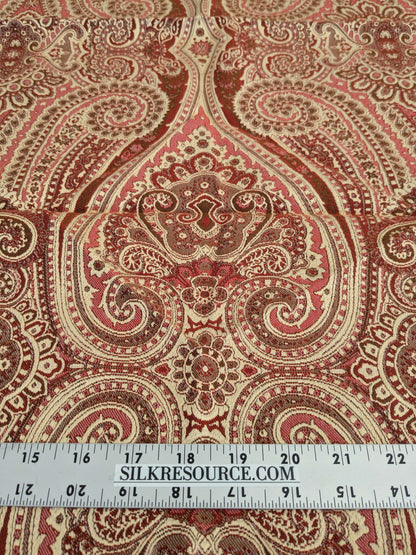 121 EV50 25" x 27" Square Scalamandre Lelievre Paris Paisley Jacquard Boheme Red Viscose MSRP USD484/y