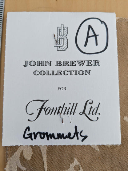 122 EV50 35" x 30" Square Scalamandre Kensington Damask Tobacco Cream Brown Floral Piece A