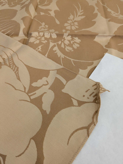 123 EV50 35" x 30" Square Scalamandre Kensington Damask Tobacco Cream Brown Floral Piece B