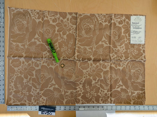 124 EV50 20" x 29" Square Scalamandre Old World Weavers Chelsea Damask Sandalwood (Reversible) Brown