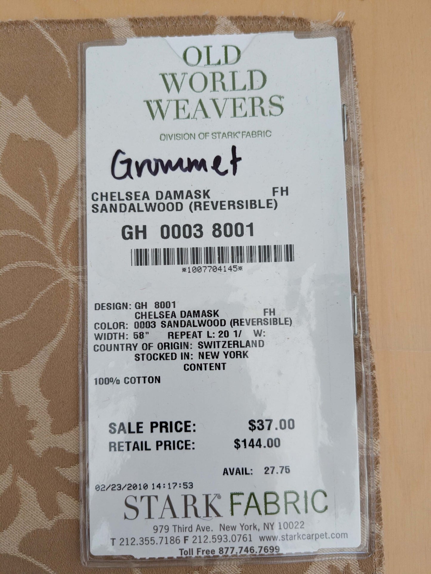 124 EV50 20" x 29" Square Scalamandre Old World Weavers Chelsea Damask Sandalwood (Reversible) Brown