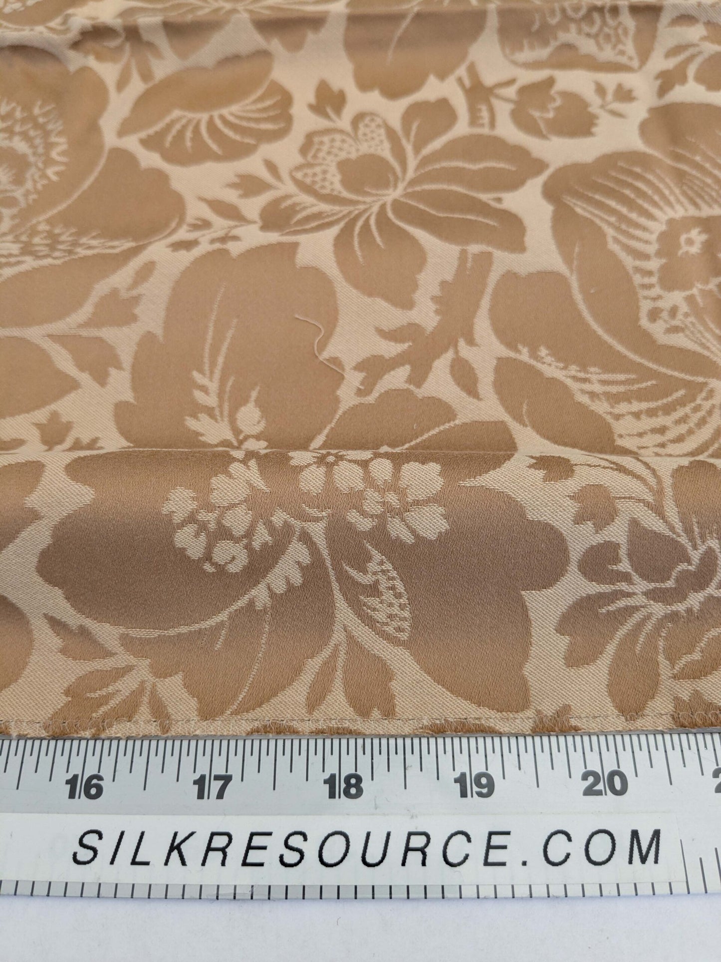 124 EV50 20" x 29" Square Scalamandre Old World Weavers Chelsea Damask Sandalwood (Reversible) Brown