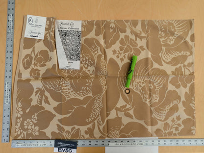 125 EV50 20" x 29" Square Scalamandre Kensington Damask Tobacco Cream Brown Floral Piece A