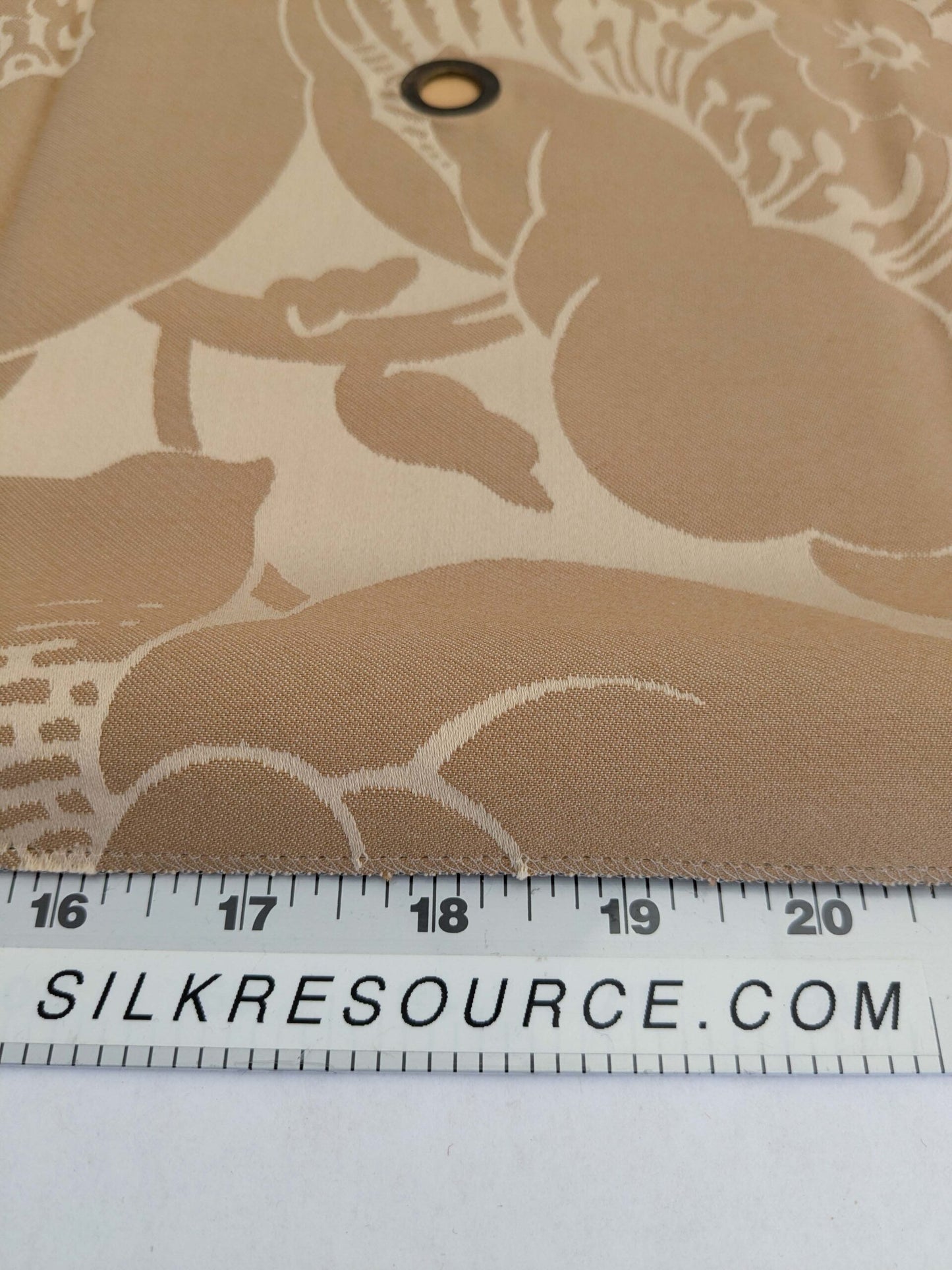 125 EV50 20" x 29" Square Scalamandre Kensington Damask Tobacco Cream Brown Floral Piece A