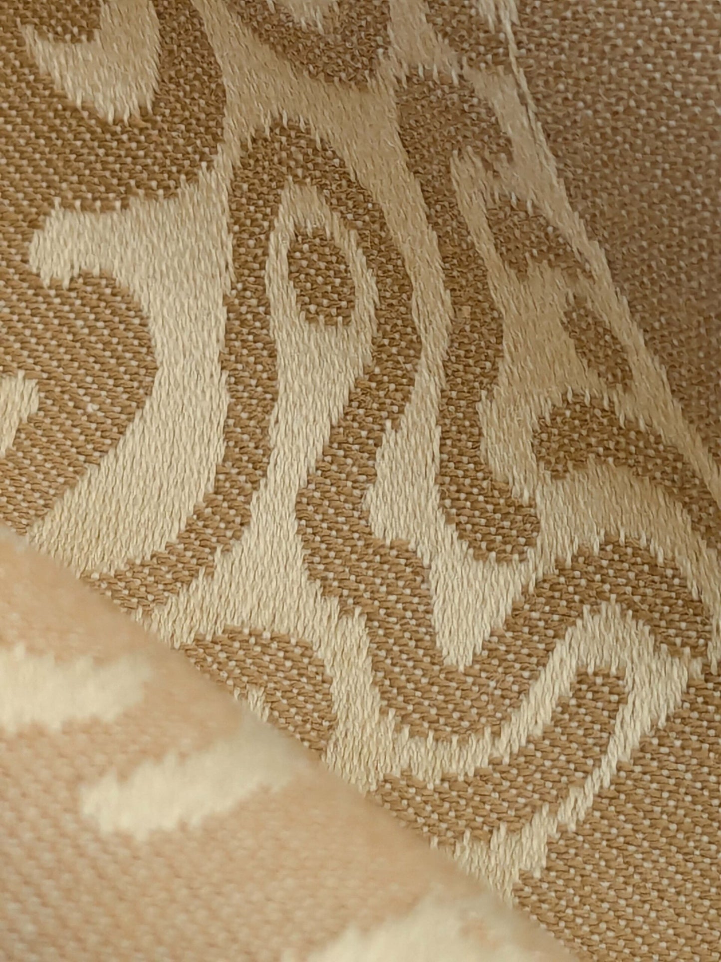 125 EV50 20" x 29" Square Scalamandre Kensington Damask Tobacco Cream Brown Floral Piece A