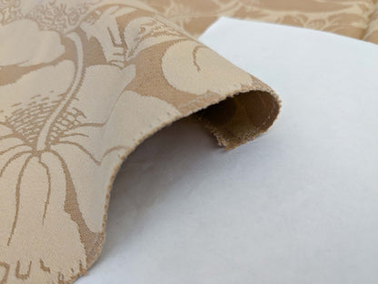 126 EV50 20" x 30" Square Scalamandre Kensington Damask Tobacco Cream Brown Floral Piece B