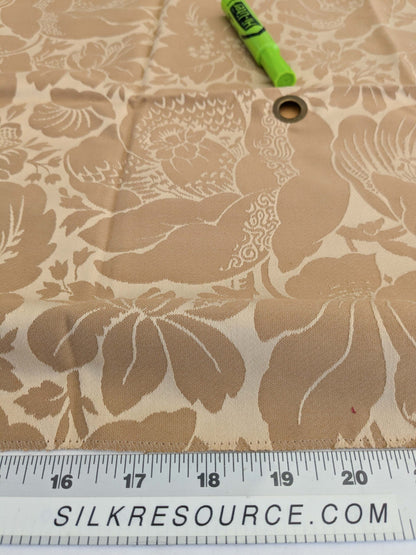 126 EV50 20" x 30" Square Scalamandre Kensington Damask Tobacco Cream Brown Floral Piece B