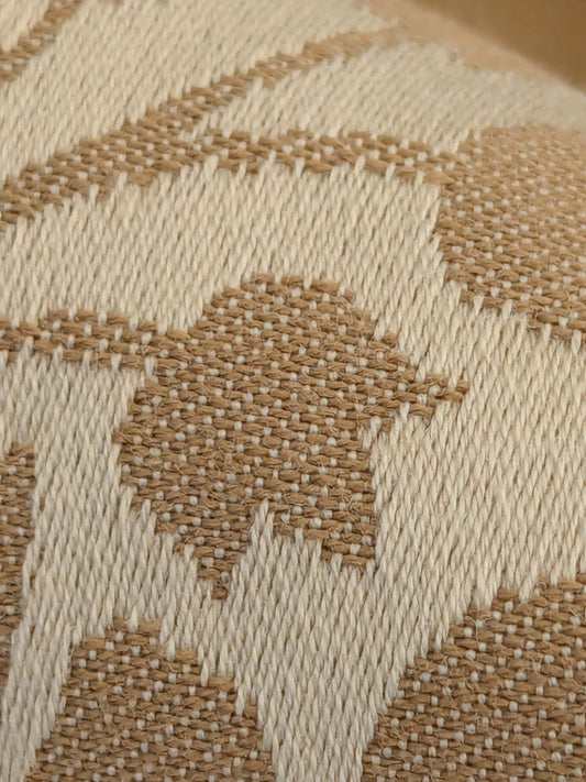 126 EV50 20" x 30" Square Scalamandre Kensington Damask Tobacco Cream Brown Floral Piece B