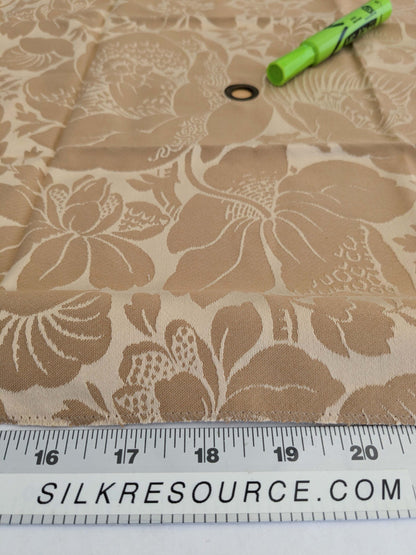 127 EV50 20" x 29" Square Scalamandre Kensington Damask Tobacco Cream Brown Floral Piece C