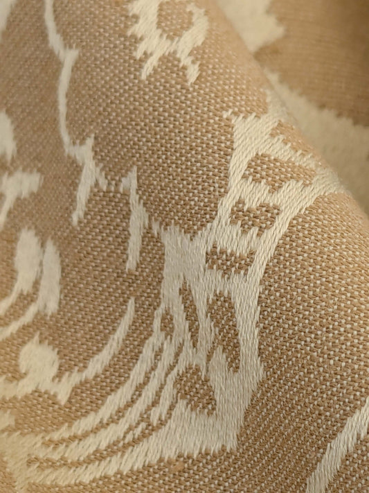 127 EV50 20" x 29" Square Scalamandre Kensington Damask Tobacco Cream Brown Floral Piece C