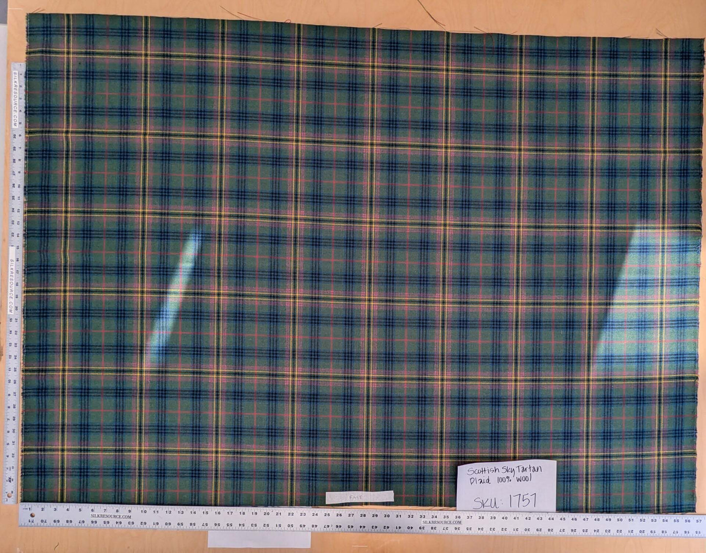 Scottish Sky Tartan Plaid 100% Wool Reversible Green Pink Red Orange Blue MSRP USD 289