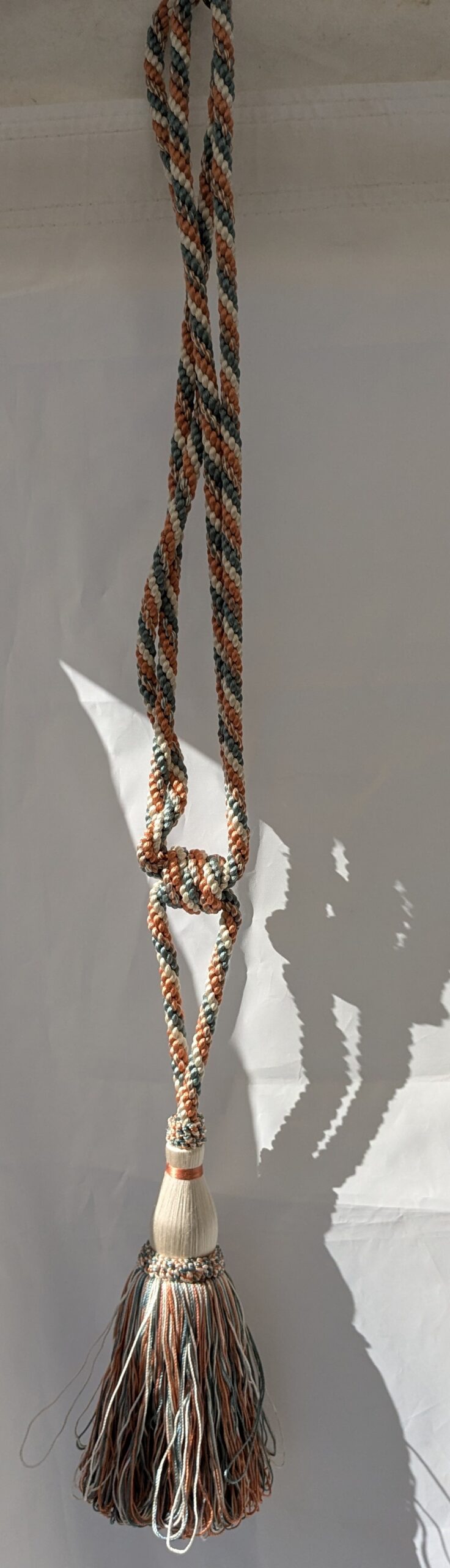 Scalamandre Tieback Handmade Single Tassel Blue White Copper MSRP USD200/each