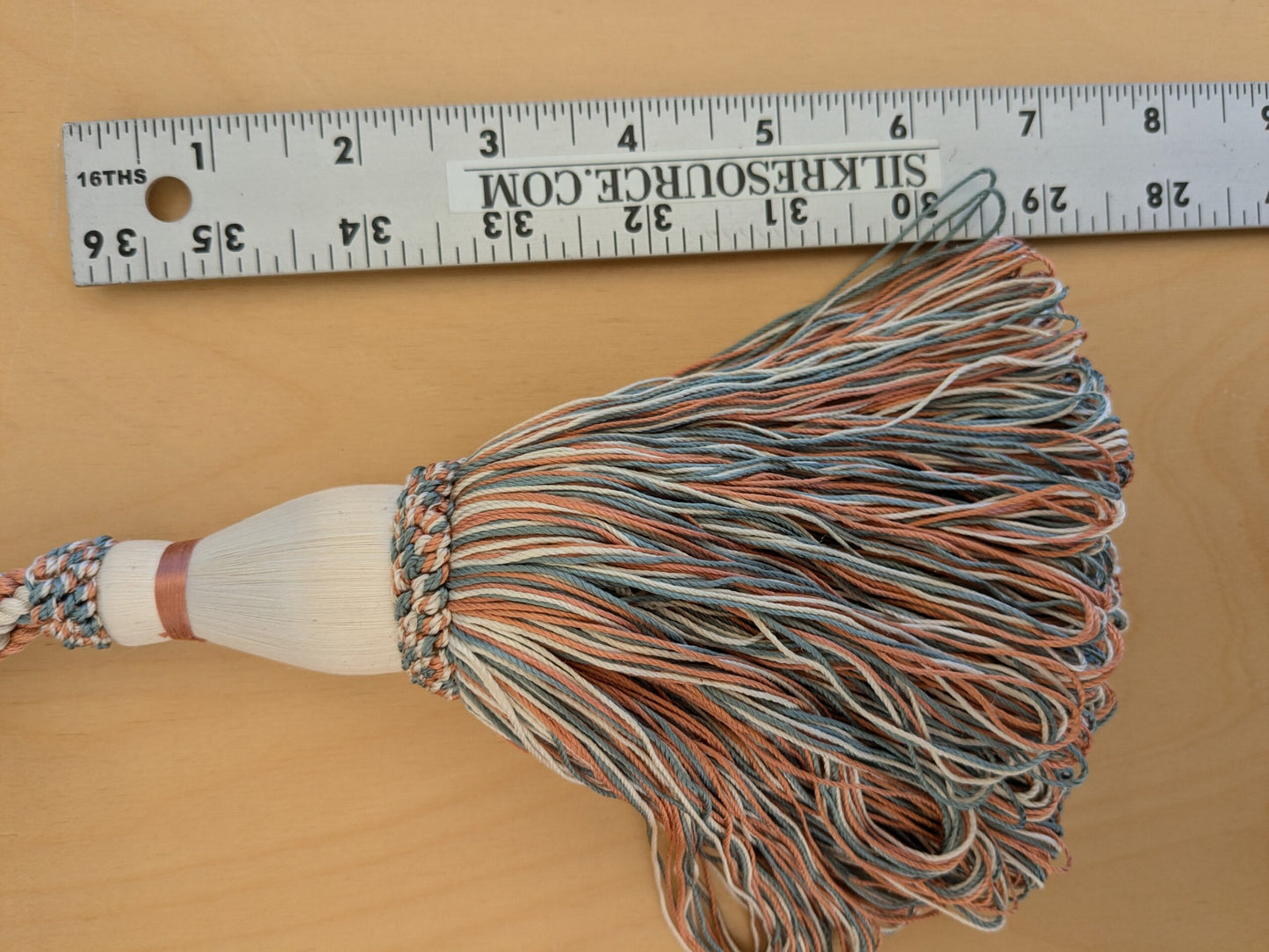 Scalamandre Tieback Handmade Single Tassel Blue White Copper MSRP USD200/each