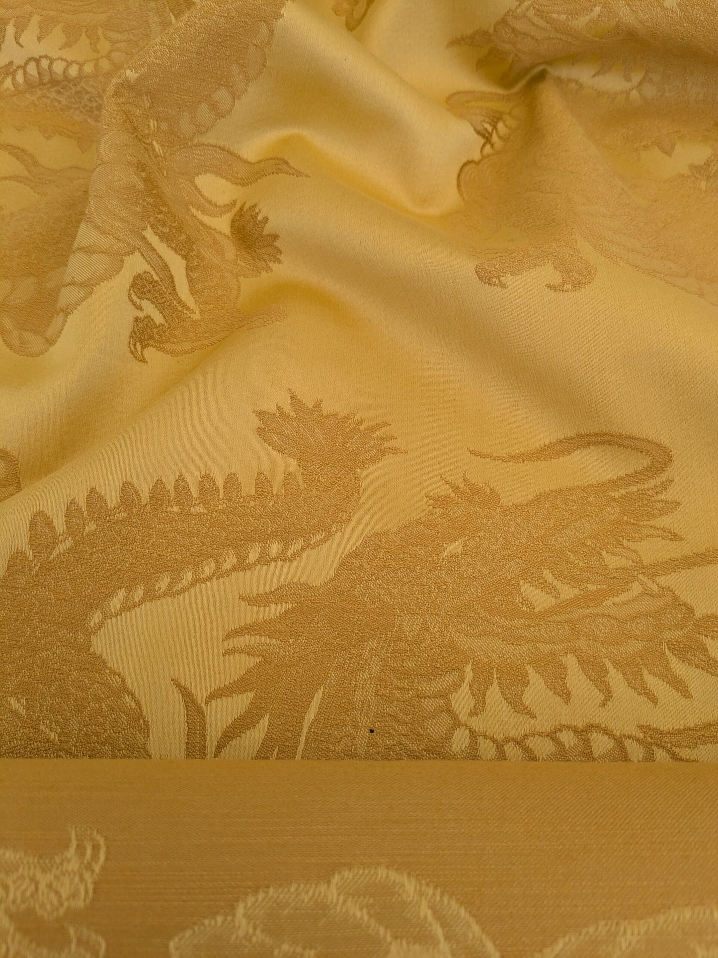 4.5y Designer Golden Dragon Brocade Ming Dynasty Cotton Viscose Heavy
