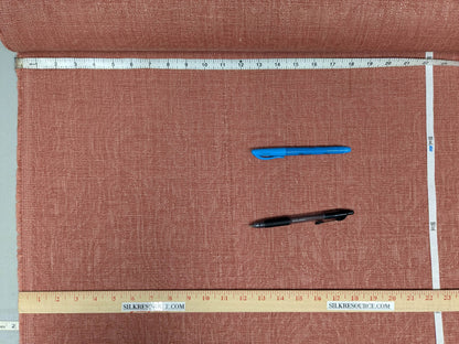 Clarence House Ghent Tea Rose Red 100% Linen Textured Subtle Damask Best Belgium Linen MSRP USD 152/Y