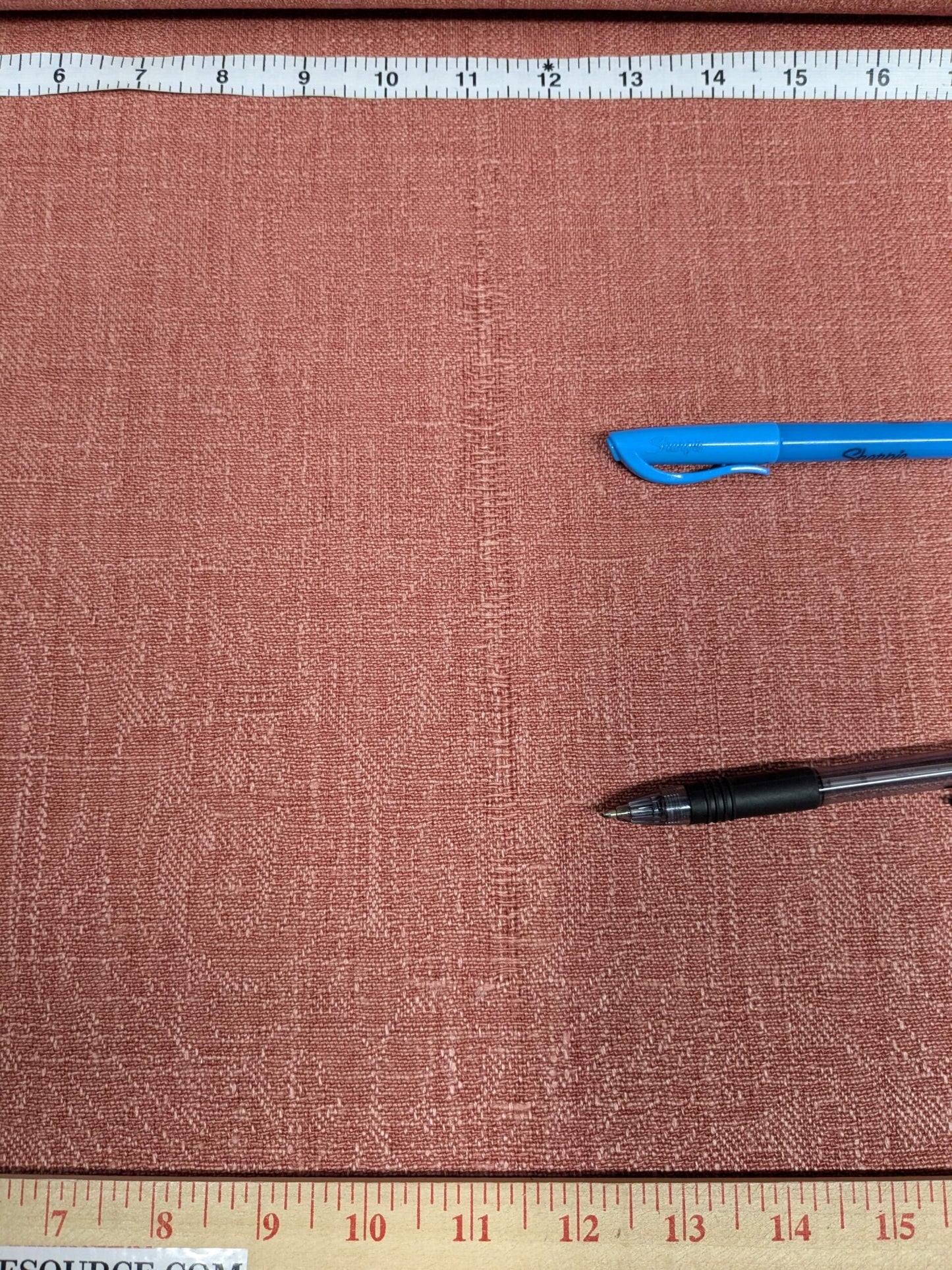 Clarence House Ghent Tea Rose Red 100% Linen Textured Subtle Damask Best Belgium Linen MSRP USD 152/Y