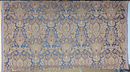 0.86y Lee Jofa San Pietro "mineral" Blue Paisley Red Gold