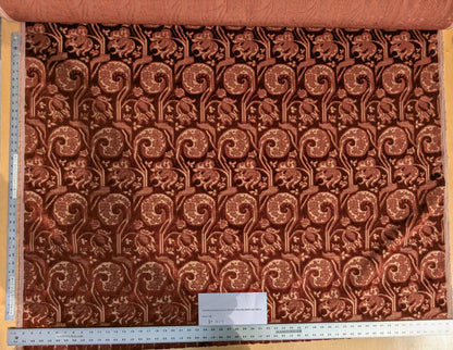 Magnifique Jardin Garden Scroll Cut Silk Velvet Ruby Red MSRP USD 1000+