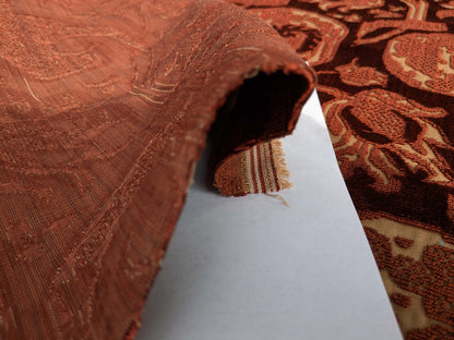 Magnifique Jardin Garden Scroll Cut Silk Velvet Ruby Red MSRP USD 1000+