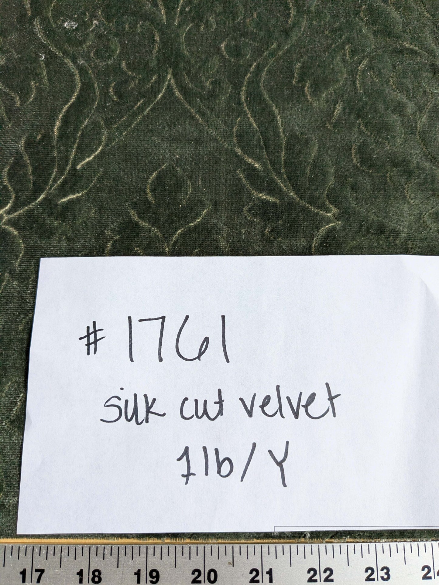 Palazzo Grassi Silk Velvet &amp; Cut Velvet Silvery Green Renaissance Damask MSRP $1000+/yard