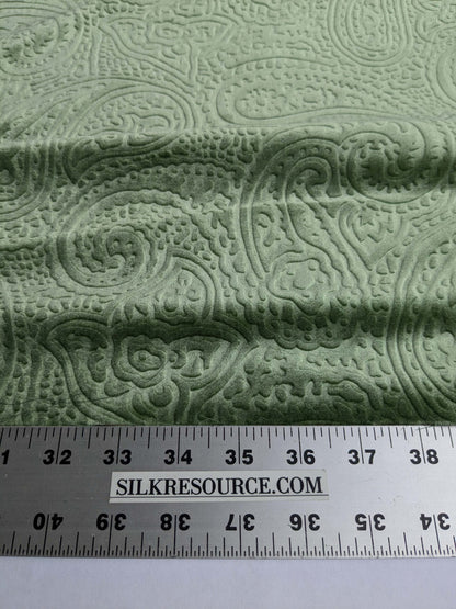 Istanbul Paisley 100% Silk Cut Velvet Gentle Spring Green MSRP USD 1000+/yard