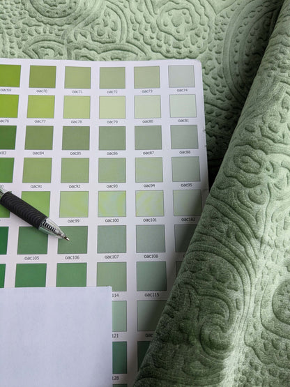 Istanbul Paisley 100% Silk Cut Velvet Gentle Spring Green MSRP USD 1000+/yard