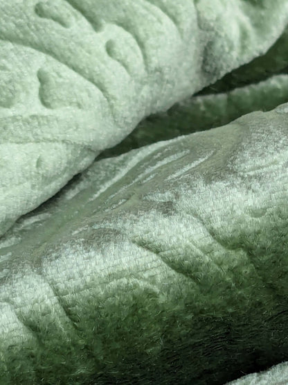 Istanbul Paisley 100% Silk Cut Velvet Gentle Spring Green MSRP USD 1000+/yard