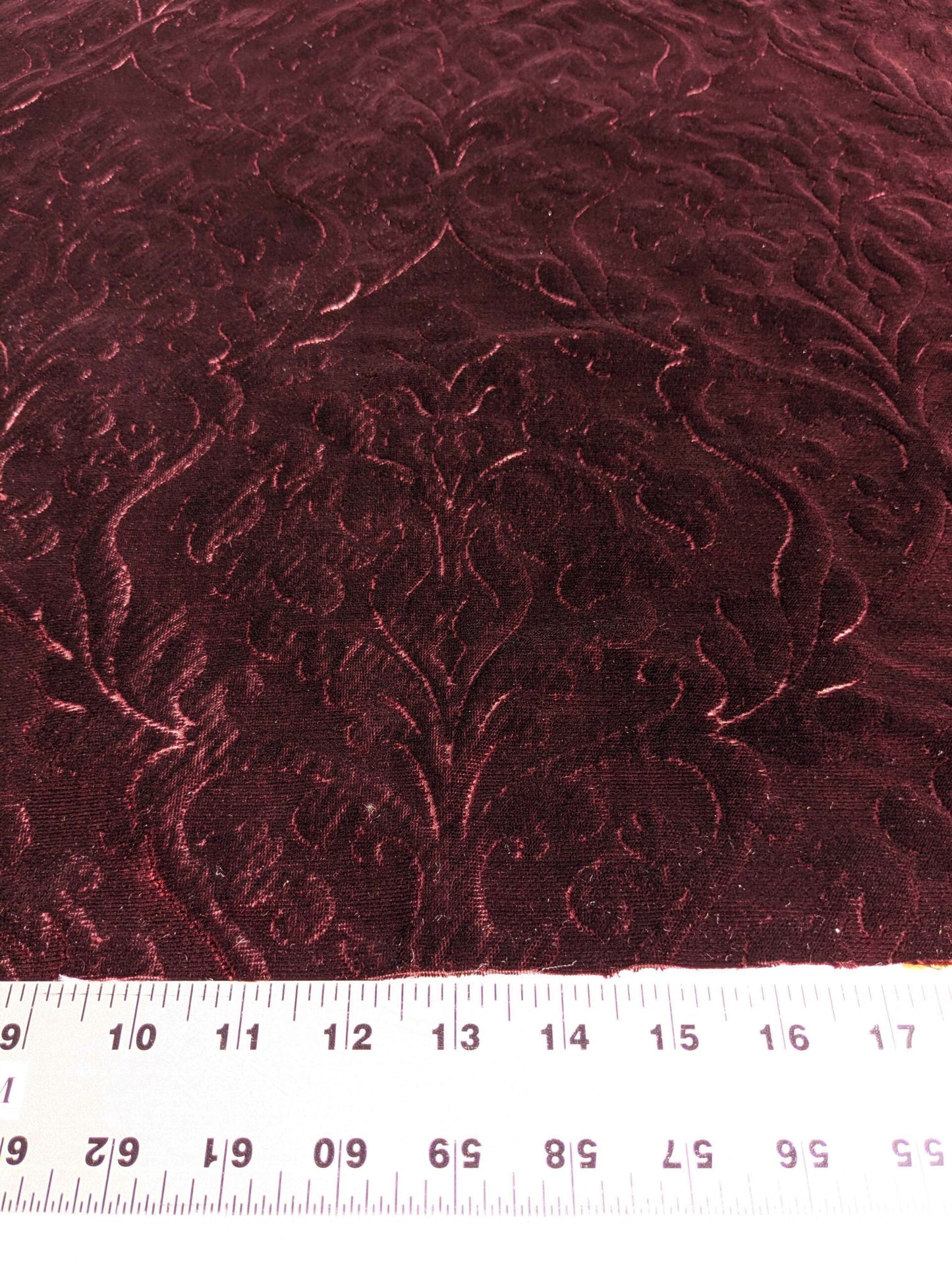 Palazzo Grassi Silk Velvet &amp; Cut Velvet Deep Burgundy Red Renaissance Damask MSRP $1000+/yard