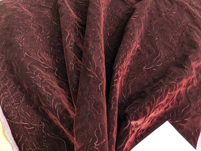 Palazzo Grassi Silk Velvet &amp; Cut Velvet Deep Burgundy Red Renaissance Damask MSRP $1000+/yard