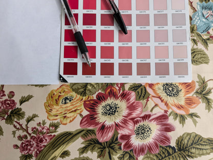 Claire Austin English Cottage Climbing Rose Bluebell Chintz Print Red Green Pink Yellow on Pale Pink 100% Cotton MSRP USD 355/Y