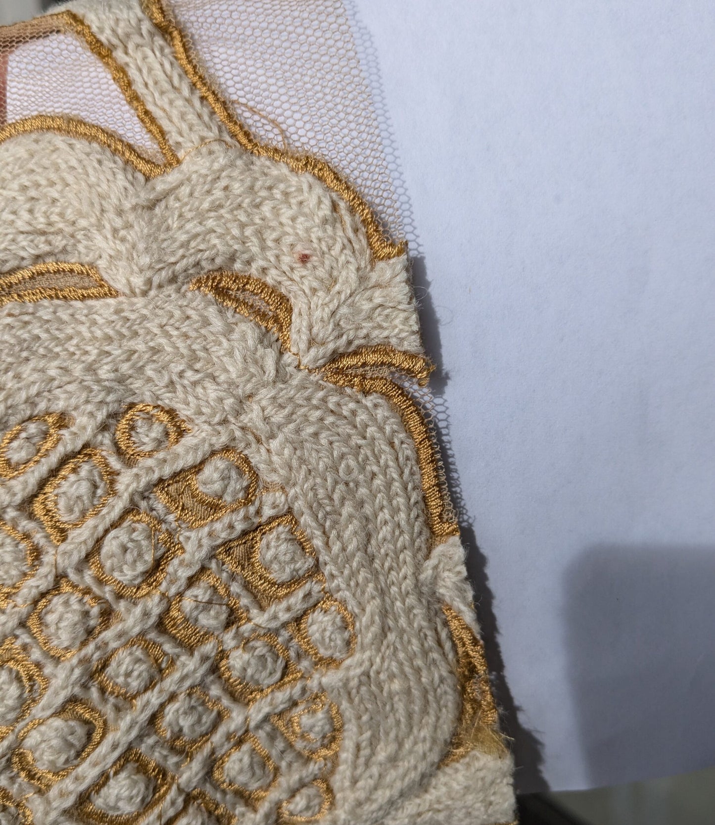 Scalamandre Sikandra Crewel Sheer Ivory Multi Wool Hand Crewel Old World Weavers MSRP USD 770/Y