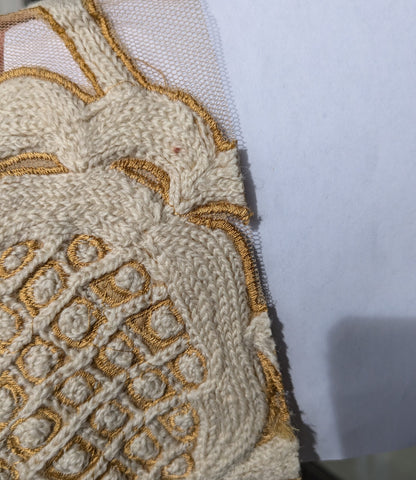 Scalamandre Sikandra Crewel Sheer Ivory Multi Wool Hand Crewel Old World Weavers MSRP USD 770/Y