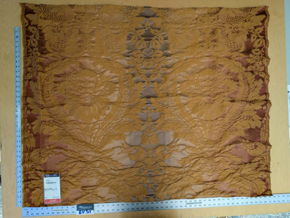 1 EV51 1.1y X 51"W Length  Scalamandre Lelievre Carrousel Cuir Brown Damask Jacquard MSRP USD 892/y