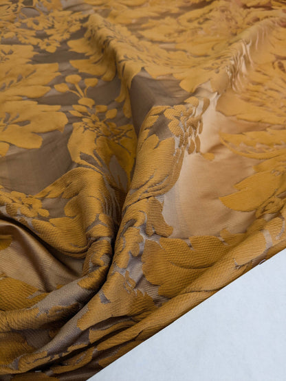 1 EV51 1.1y X 51"W Length  Scalamandre Lelievre Carrousel Cuir Brown Damask Jacquard MSRP USD 892/y