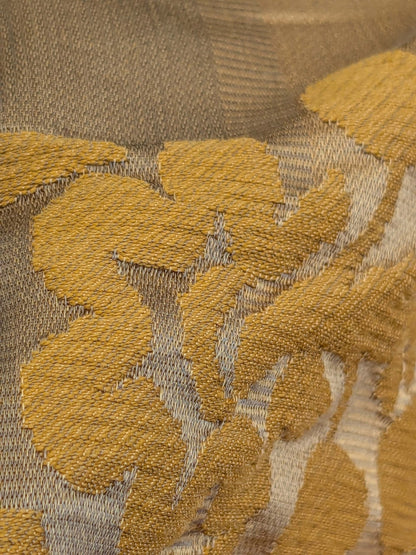 1 EV51 1.1y X 51"W Length  Scalamandre Lelievre Carrousel Cuir Brown Damask Jacquard MSRP USD 892/y