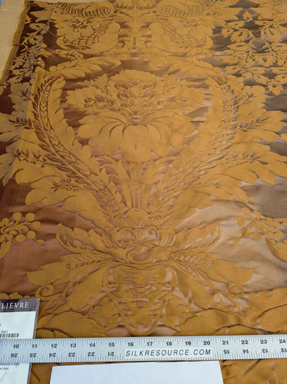 1 EV51 1.1y X 51"W Length  Scalamandre Lelievre Carrousel Cuir Brown Damask Jacquard MSRP USD 892/y