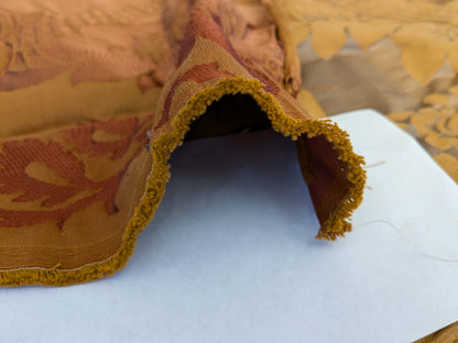 1 EV51 1.1y X 51"W Length  Scalamandre Lelievre Carrousel Cuir Brown Damask Jacquard MSRP USD 892/y