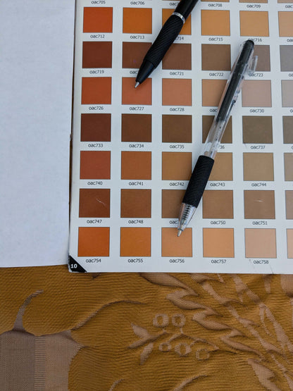 1 EV51 1.1y X 51"W Length  Scalamandre Lelievre Carrousel Cuir Brown Damask Jacquard MSRP USD 892/y