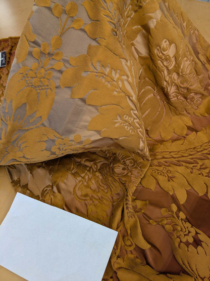 1 EV51 1.1y X 51"W Length  Scalamandre Lelievre Carrousel Cuir Brown Damask Jacquard MSRP USD 892/y