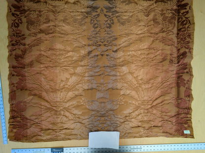 1 EV51 1.1y X 51"W Length  Scalamandre Lelievre Carrousel Cuir Brown Damask Jacquard MSRP USD 892/y