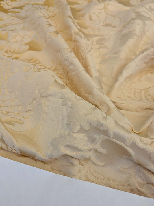 2 EV51 1.2y x 51"W Length  Scalamandre Lelievre Carrousel Lotus Yellow Damask Jacquard MSRP USD 892/y