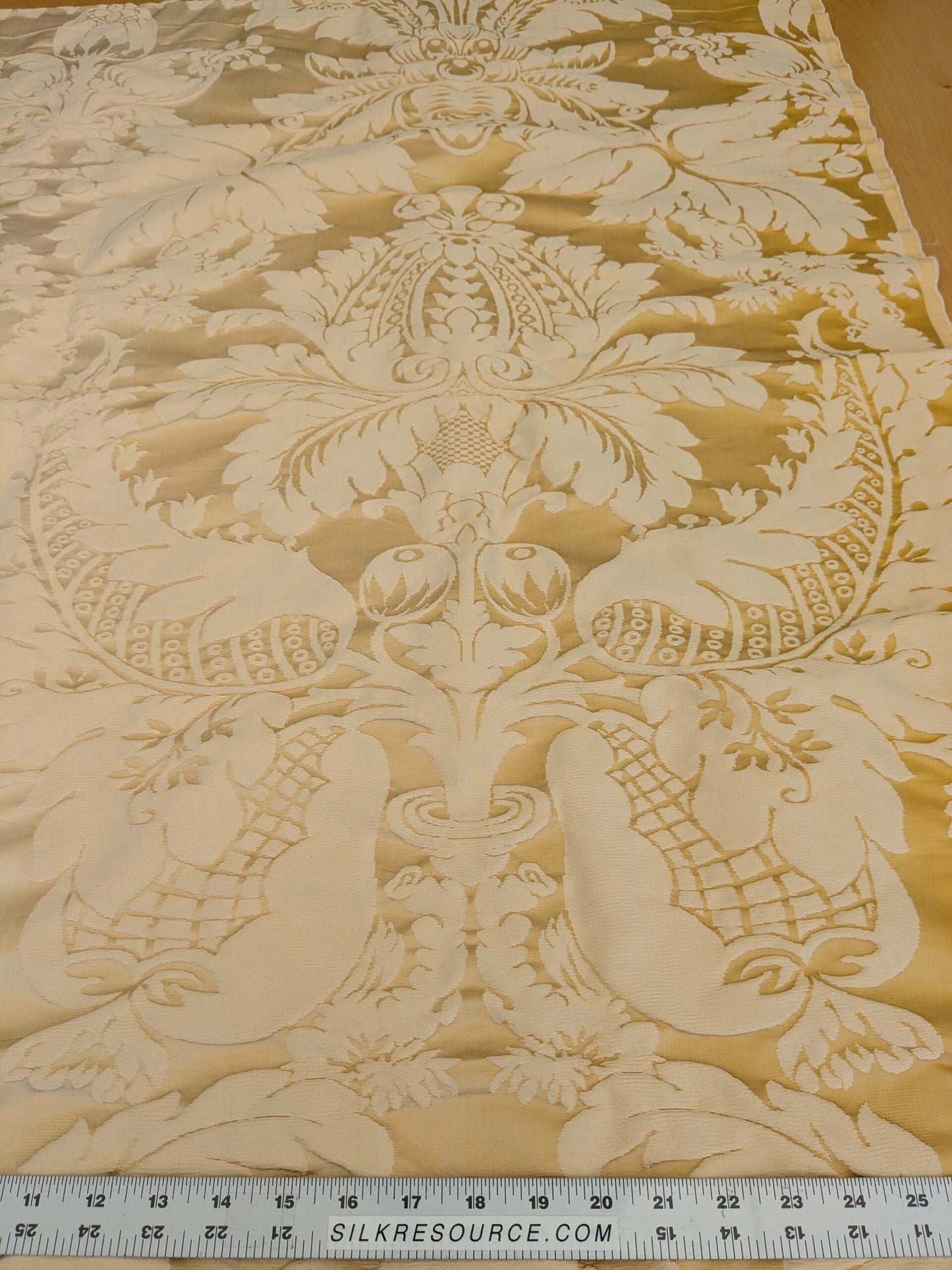 2 EV51 1.2y x 51"W Length  Scalamandre Lelievre Carrousel Lotus Yellow Damask Jacquard MSRP USD 892/y